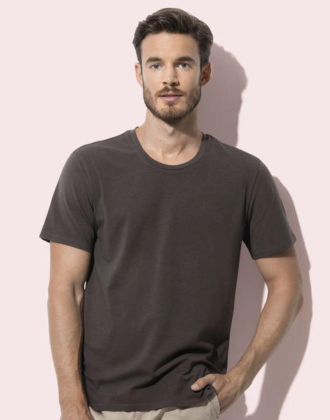 T-shirt publicitaire homme manches courtes | Relax Crew Neck Men Dark Chocolate