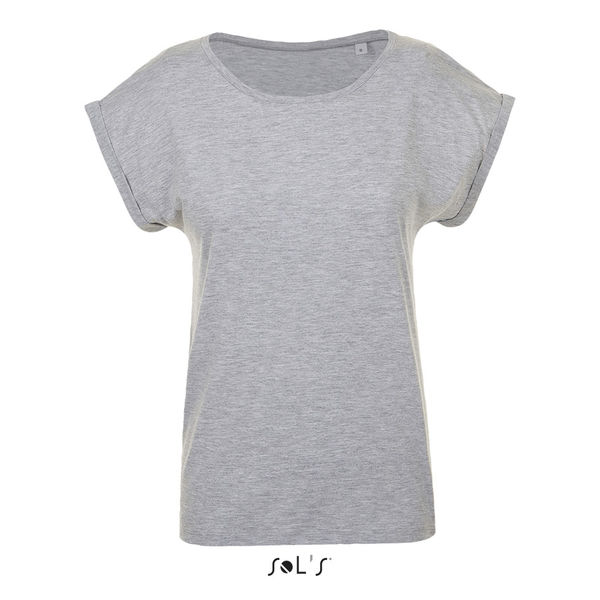 Tee-shirt publicitaire femme col rond | Melba Gris chiné