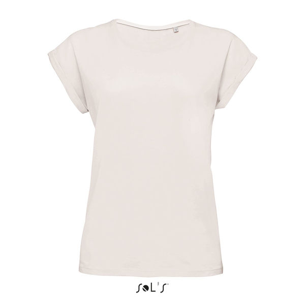 Tee-shirt publicitaire femme col rond | Melba Rose crémeux