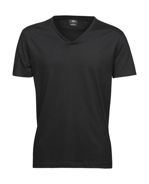 T-shirt personnalisé homme manches courtes cintré col en v | Glyvrar Black