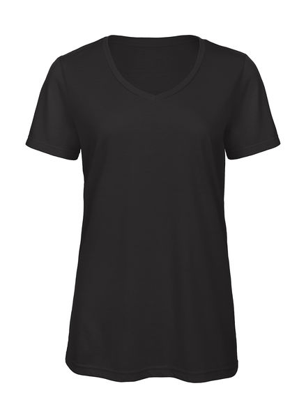 T-shirt triblend col v femme personnalisé | V Triblend women Black