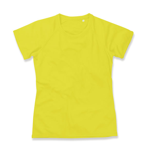 T-shirt publicitaire femme à manches courtes | Active 140 Raglan Women Cyber Yellow