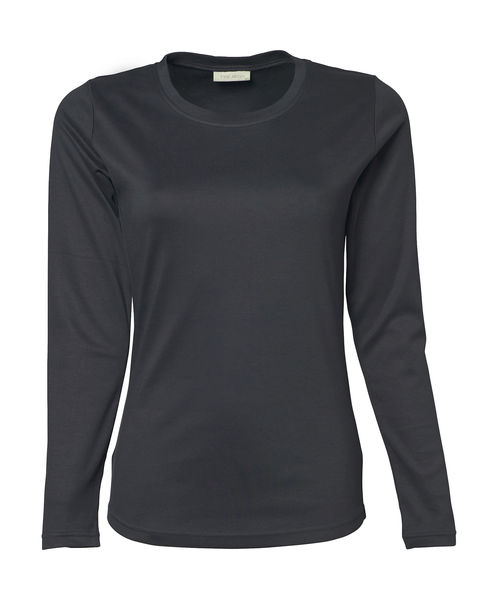 T-shirt publicitaire femme manches longues | Beder Dark Grey