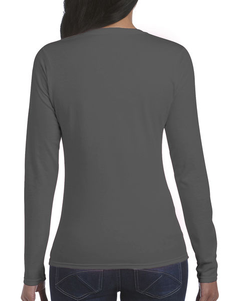 T-shirt femme manches longues softstyle personnalisé | Léry Charcoal