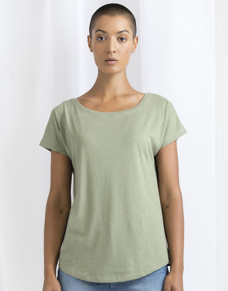 T-shirt publicitaire femme manches courtes | Bader Soft Olive