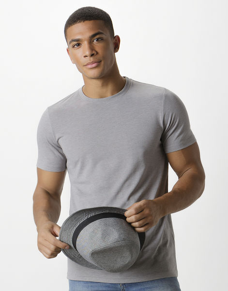 T-shirt publicitaire homme manches courtes cintré | Buckland Light Grey Marl