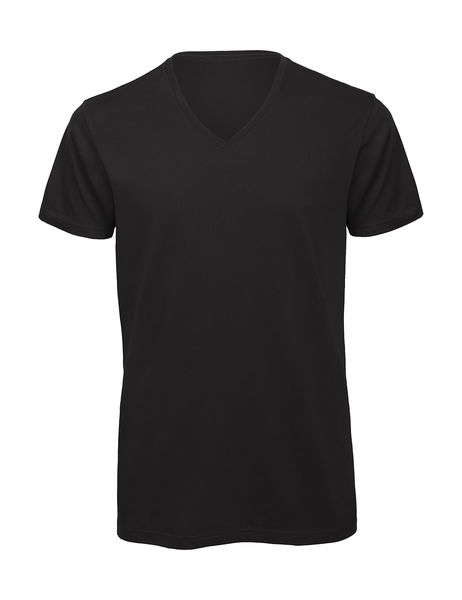 T-shirt organic col v homme publicitaire | Inspire V men Black