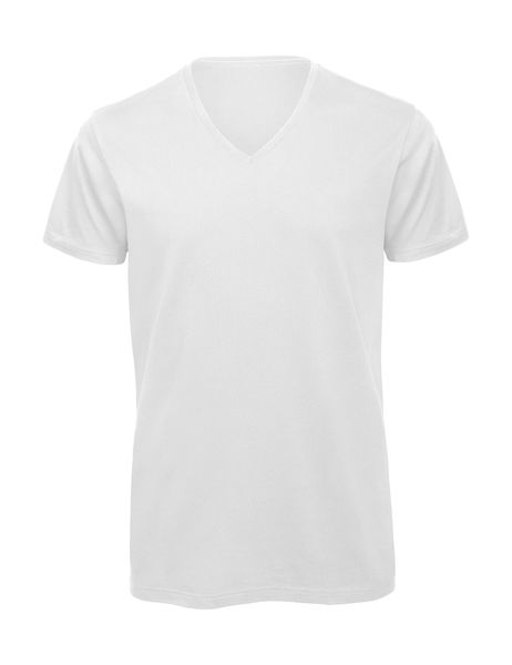 T-shirt organic col v homme publicitaire | Inspire V men White