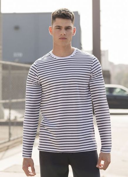 Tee-shirt marinière publicitaire | Unisex long sleeved striped t