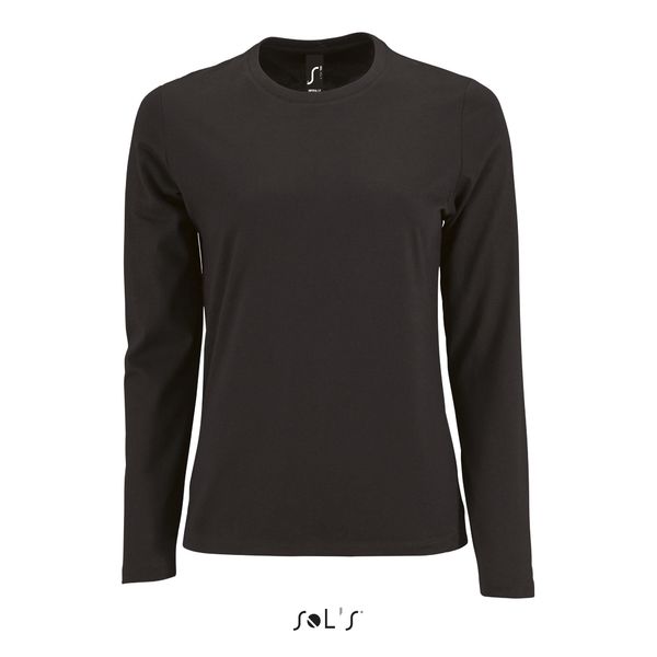 Tee-shirt personnalisé femme manches longues | Imperial LSL Women Noir profond