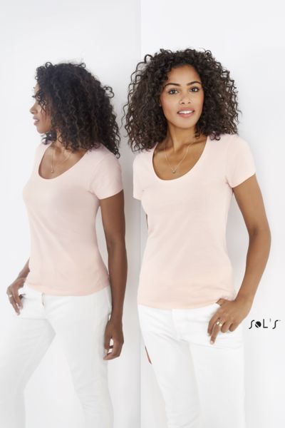 Tee-shirt publicitaire femme col rond décolleté | Metropolitan