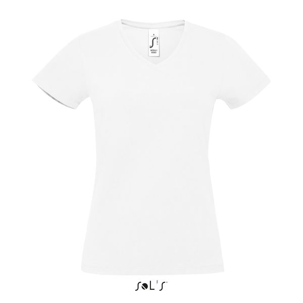 Tee-shirt publicitaire femme col V | Imperial V Women Blanc