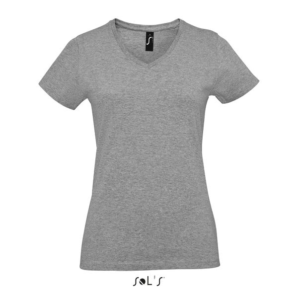 Tee-shirt publicitaire femme col V | Imperial V Women Gris chiné