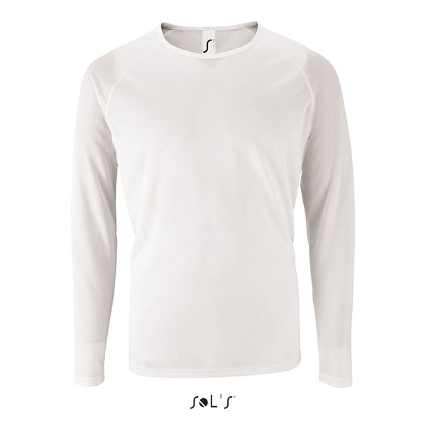 Tee-shirt publicitaire sport homme | Sporty LSl Men Blanc