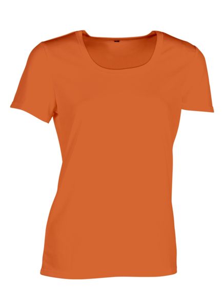 Tee-shirt respirant femme sans étiquette de marque publicitaire | No label sport tee-shirt women Fluorescent Orange