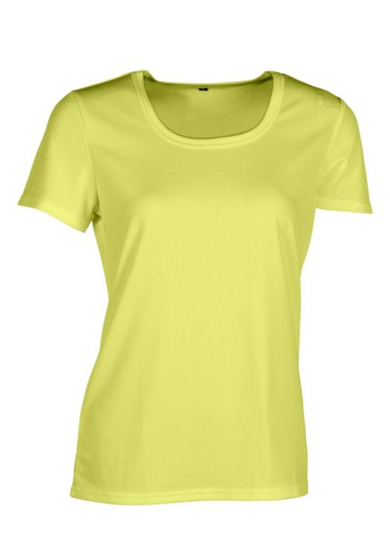 Tee-shirt respirant femme sans étiquette de marque publicitaire | No label sport tee-shirt women Fluorescent Yellow