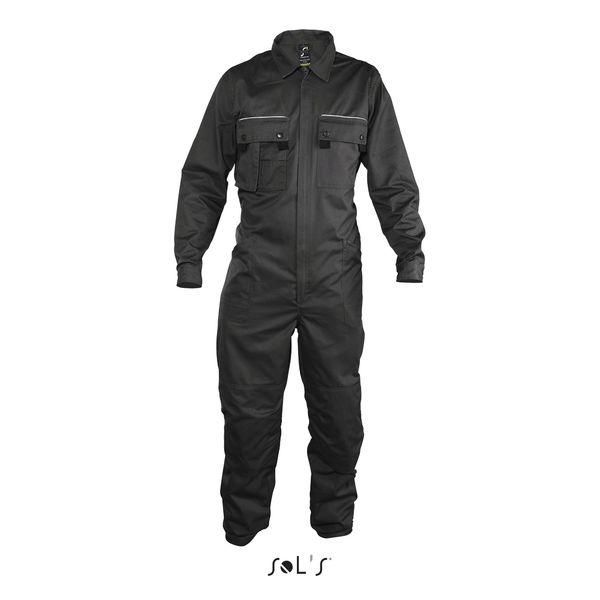 Combinaison publicitaire workwear simple zip | Solstice Pro Gris foncé