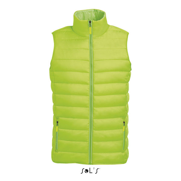 Doudoune personnalisée sans manche light homme | Wave Men Lime fluo