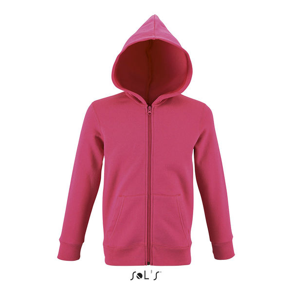 Veste publicitaire zippée à capuche | Stone Kids Rose flash