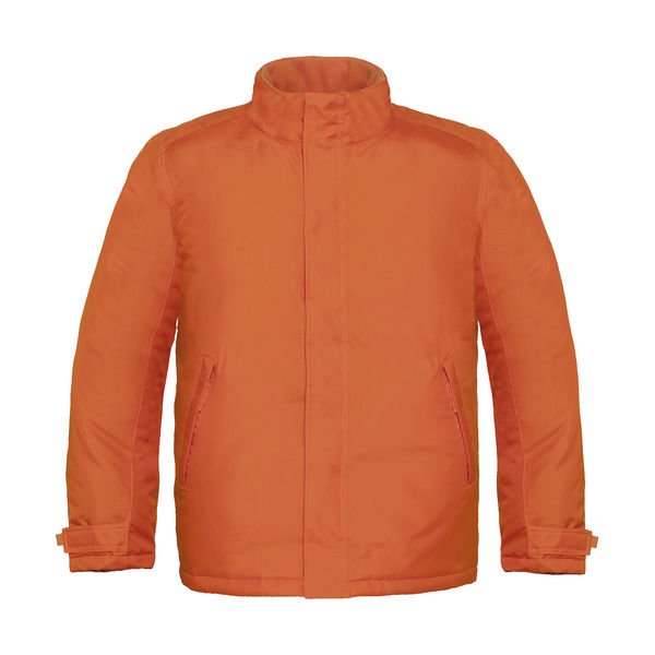 Veste publicitaire homme avec capuche | Real+ men Heavy Weight Jacket Orange