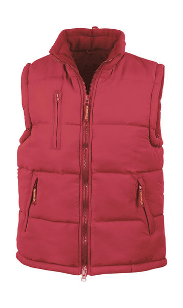 Bodywarmer publicitaire unisexe sans manches avec capuche | Windproof Bodywarmer Red