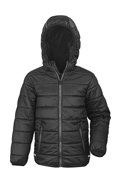Veste publicitaire enfant manches longues avec capuche | Junior/Youth Soft Padded Black