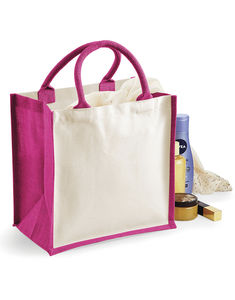 Sac cabas en jute publicitaire | Pose Fuchsia