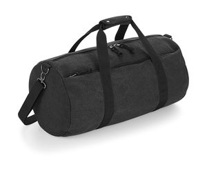 Bagagerie publicitaire | Vintage Canvas Barrel Bag Vintage Black