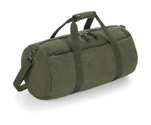 Bagagerie publicitaire | Vintage Canvas Barrel Bag Vintage Military Green