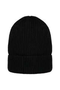 Bonnet personnalisé écoresponsable en laine mérinos unisexe Black