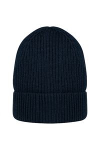 Bonnet personnalisé écoresponsable en laine mérinos unisexe Navy Blue