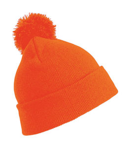 Bonnet publicitaire | Pom pom Fluorescent Orange