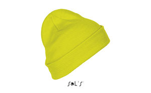 Bonnet personnalisé unicolore avec revers | Pittsburgh Jaune fluo