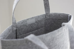 Cabas publicitaire | Small Felt Shopper Grey Melange