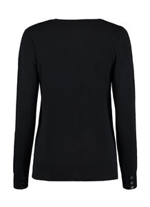 Chemise publicitaire femme manches longues col en v | Watermead Black