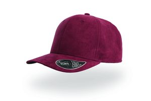 Casquette 6 pans mid visor faux suède publicitaire | Fam Burgundy