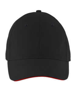 Casquette 6 panneaux personnalisée | Solar Noir Rouge