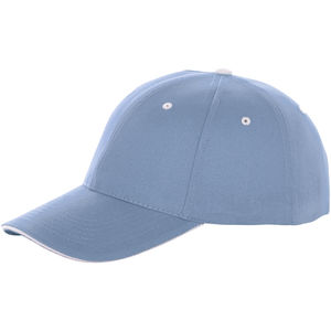 Casquette personnalisée 6 panneaux sandwich Brent Bleu clair