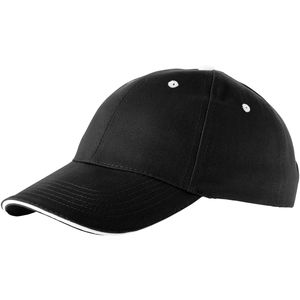 Casquette personnalisée 6 panneaux sandwich Brent Noir