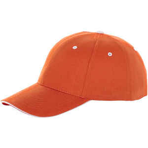 Casquette personnalisée 6 panneaux sandwich Brent Orange