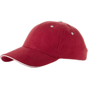 Casquette personnalisée 6 panneaux sandwich Brent Rouge