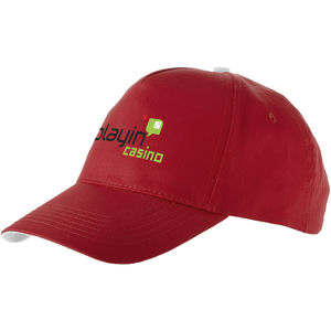 Casquette publicitaire 5 panneaux Brunswick avec boucle métal Rouge 1