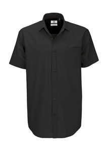 Chemise personnalisée homme manches courtes popeline | Heritage SSL men Poplin Black