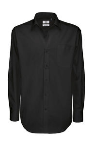 Chemise personnalisée homme manches longues | Sharp LSL men Twill Black