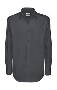 Chemise personnalisée homme manches longues | Sharp LSL men Twill Dark Grey