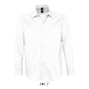 Chemise publicitaire homme stretch manches longues | Brighton Blanc