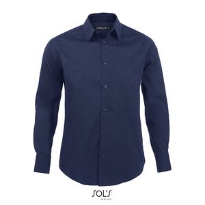 Chemise publicitaire homme stretch manches longues | Brighton Bleu foncé