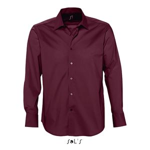 Chemise publicitaire homme stretch manches longues | Brighton Bordeaux moyen