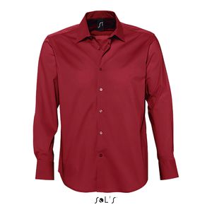 Chemise publicitaire homme stretch manches longues | Brighton Rouge cardinal