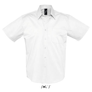 Chemise publicitaire homme manches courtes | Brooklyn Blanc